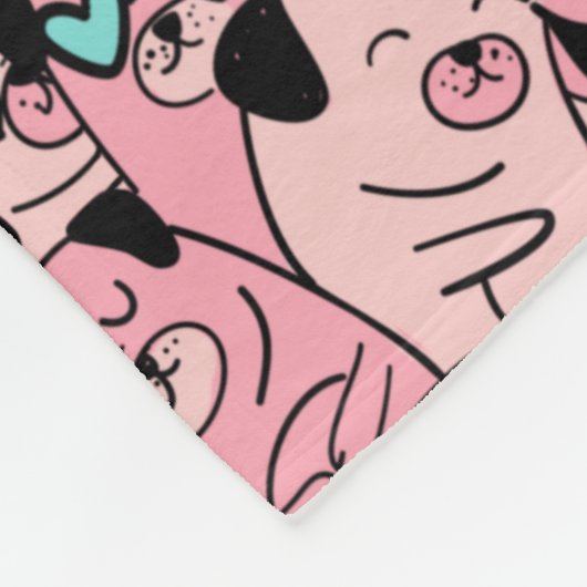 Pug Fleece Blanket Deken (Hoek)