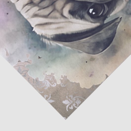 Pug Floral Dog Tissuepapier (Detail)