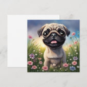 Pug Flowers (Voorkant / Achterkant)