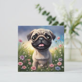 Pug Flowers (Staand voorkant)