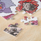 Pug Flowers Legpuzzel (Zijkant)
