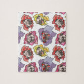 Pug Flowers Legpuzzel (Verticaal)