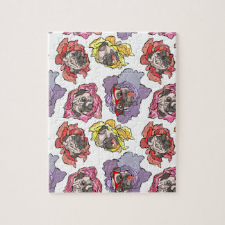 Pug Flowers Legpuzzel