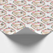 Pug Flowers Wrapping Paper - schattig pug wrapping Cadeaupapier (Hoek)