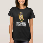 Pug For Girls Kids Hula Dancer Aloha Pug   1 T-shirt (Voorkant)
