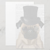 Pug, Formele hond en Pet Briefpapier (Voorkant / Achterkant)