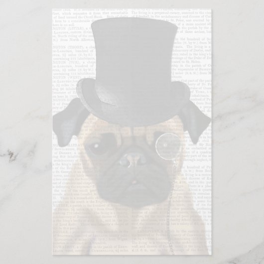 Pug, Formele hond en Pet Briefpapier (Voorkant)