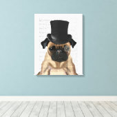 Pug, Formele hond en Pet Canvas Afdruk (Insitu (Houten vloer))