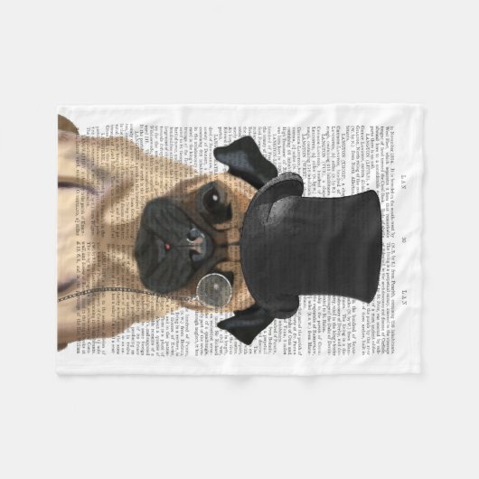 Pug, Formele hond en Pet Fleece Deken (Voorkant (Horizontaal))