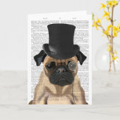 Pug, Formele hond en Pet Kaart (Gele Bloem)