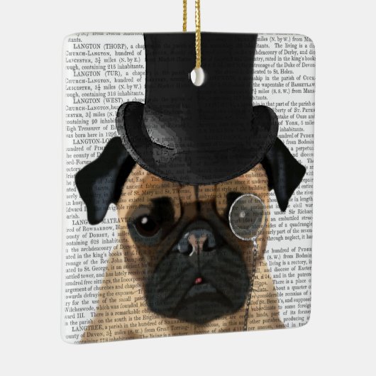 Pug, Formele hond en Pet Keramisch Ornament (Rechts)