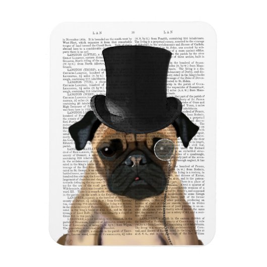 Pug, Formele hond en Pet Magneet (Verticaal)