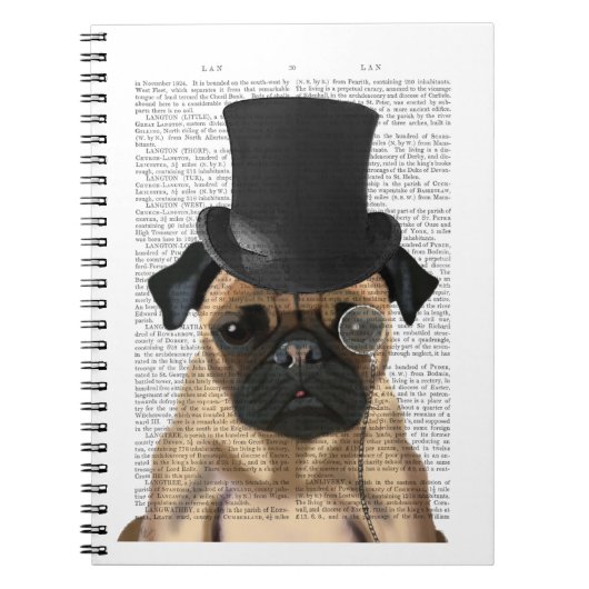 Pug, Formele hond en Pet Notitieboek (Voorkant)
