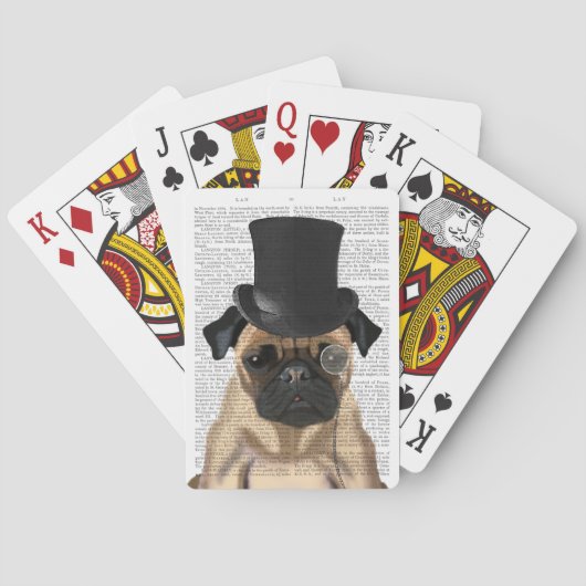 Pug, Formele hond en Pet Pokerkaarten (Achterkant)