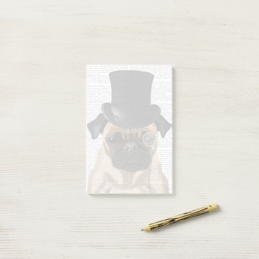 Pug, Formele hond en Pet Post-it® Notes (Op bureau)