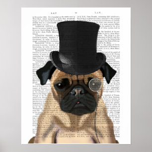 Pug, Formele hond en Pet Poster