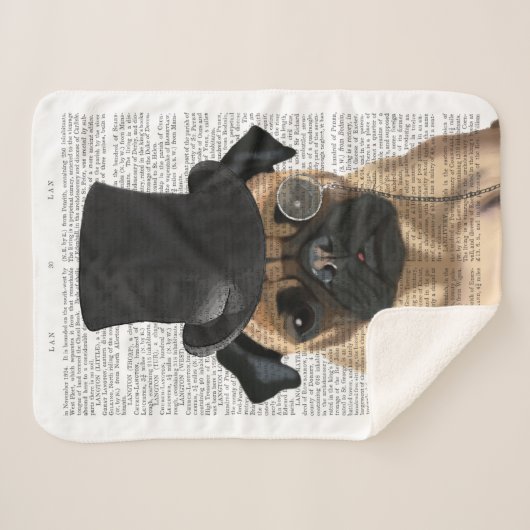 Pug, Formele hond en Pet Sherpa Deken (Voorkant (horizontaal))