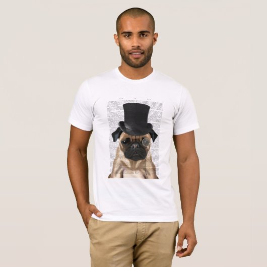 Pug, Formele hond en Pet T-shirt (Voorkant volledig)