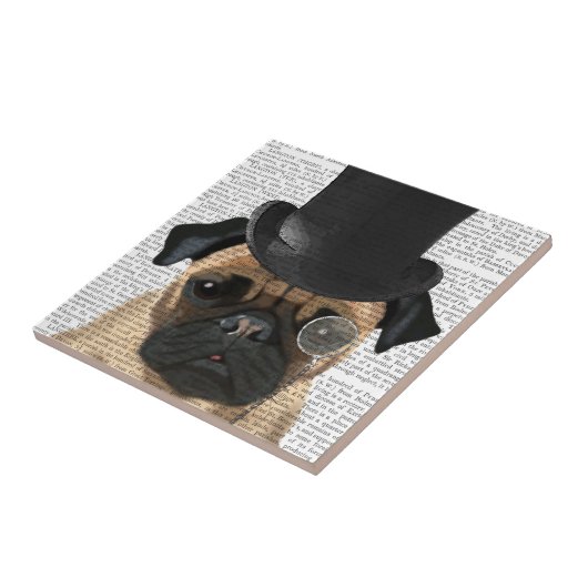 Pug, Formele hond en Pet Tegeltje (Zijkant)