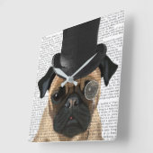 Pug, Formele hond en Pet Vierkante Klok (Hoek)