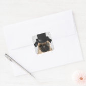 Pug, Formele hond en Pet Vierkante Sticker (Envelop)