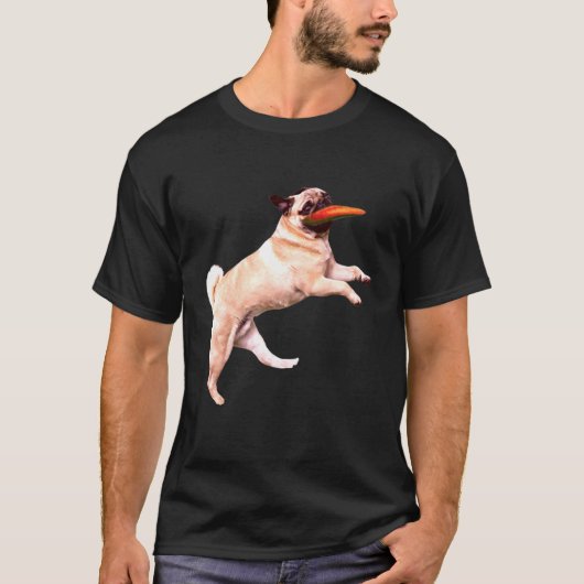 Pug Frisbee Graphic Lap dogs print Dog T-shirt (Voorkant)