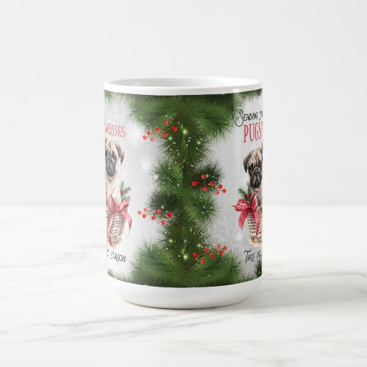 Pug Funny Christmas Dog Coffee Mok (Center)
