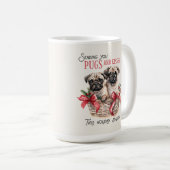 Pug Funny Christmas Dog Coffee Mok (Voorkant rechts)