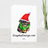 Pug Funny kerstcadeautjes Feestdagen Kaart (Achterkant)
