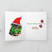 Pug Funny kerstcadeautjes Feestdagen Kaart (Binnen)