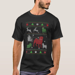 Pug Funny Kerstmis Paw Dog Pap Mam T-shirt