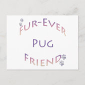 Pug Furever Vriend Briefkaart (Voorkant)