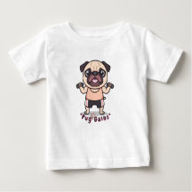 Pug Gains Baby Fijner Jersey T-shirt – Schattige &