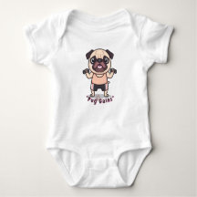 Pug Gains Baby T-shirt – Schattige & Grappig Pug