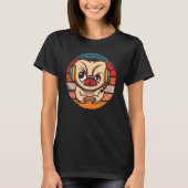 Pug-gamer op de Sunset Cute Gaming van Retro T-shirt (Voorkant)