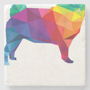 Pug Gay Pride LGBT Rainbow Flag T shirt Hondenlief Stenen Onderzetter