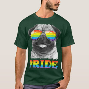 Pug Gay Pride LGBT Rainbow Flag Zonnebrillen T LGB T-shirt