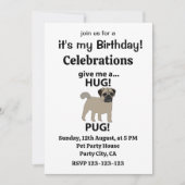 Pug Geef me een knuffel Pug Verjaardag Kaart (Voorkant)