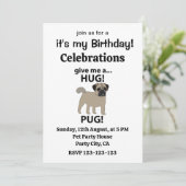 Pug Geef me een knuffel Pug Verjaardag Kaart (Staand voorkant)