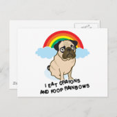 Pug geeft toe dat ze regenbogen poopen! Kaart (Voorkant / Achterkant)