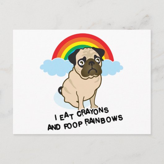 Pug geeft toe dat ze regenbogen poopen! Kaart (Voorkant)