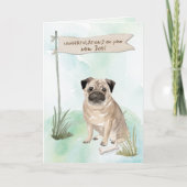 Pug Gefeliciteerd met New Dog Kaart (Voorkant)