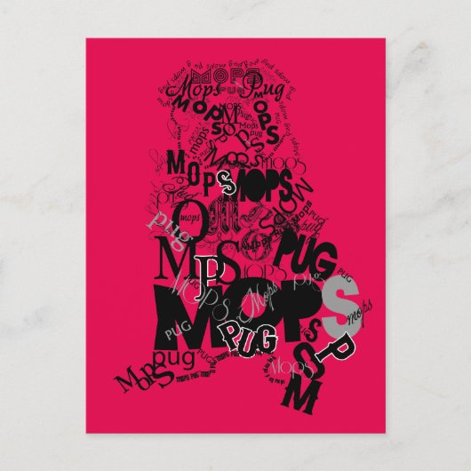 Pug gemaakt van Type Briefkaart (Voorkant)