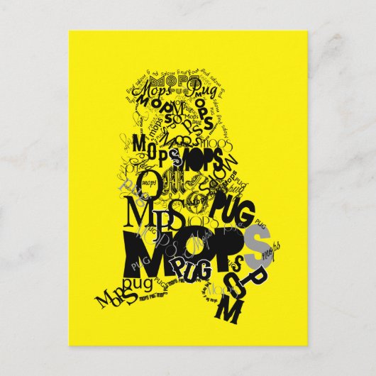 Pug gemaakt van Type Briefkaart (Voorkant)