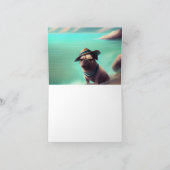 Pug geniet van strandschilderkunst kaart (Binnen)