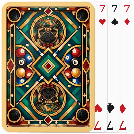 Pug, Geometrisch Mozaïek Pokerkaarten