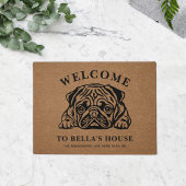 Pug gepersonaliseerd Hondenliefhebber familie Deurmat