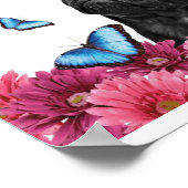Pug Gerbera Butterflies | Cute Black Dog Poster (Hoek)