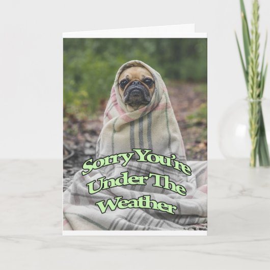 Pug Get Well Card Kaart (Voorkant)