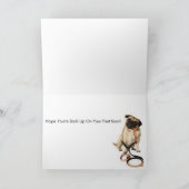 Pug Get Well Soon Card Kaart (Binnen)